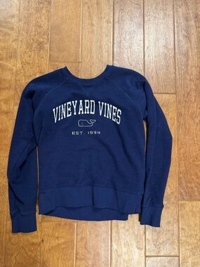 Vineyard Vines Navy Pullover with White Logo
